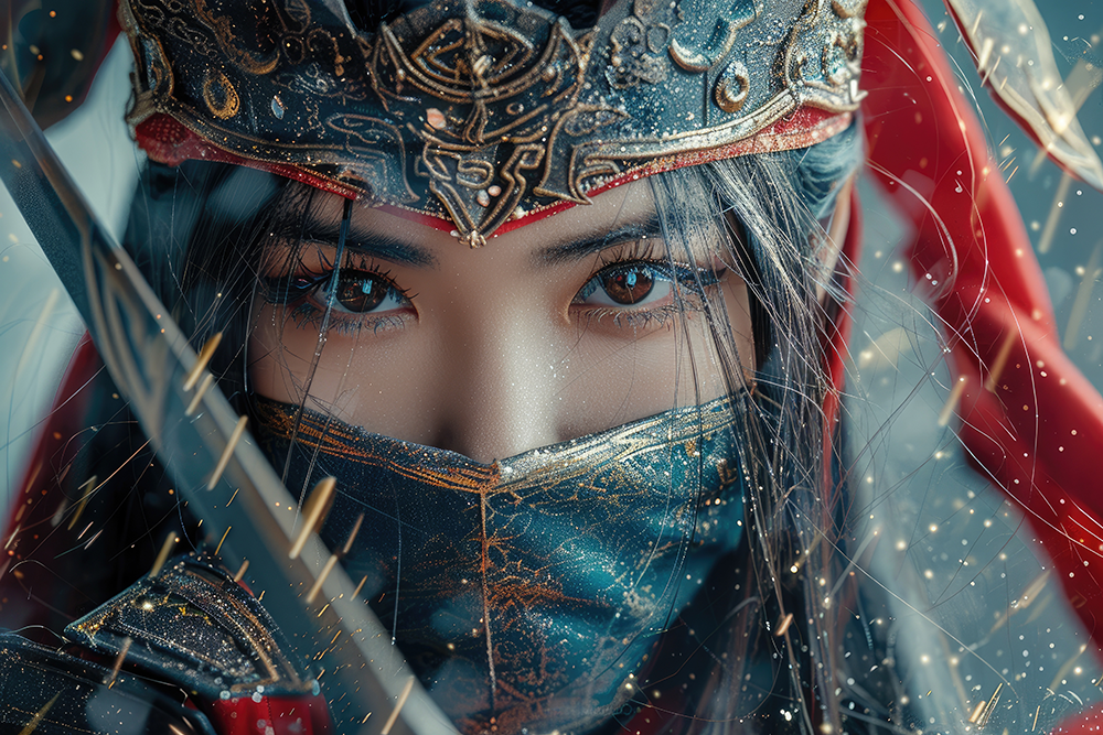 An asian warrior woman character.